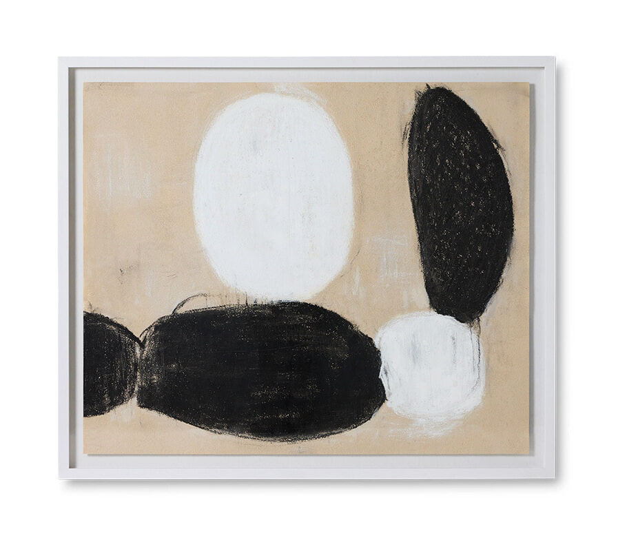 HKliving Schilderij Parallel 120 x 102cm - Beige,Wit,Zwart