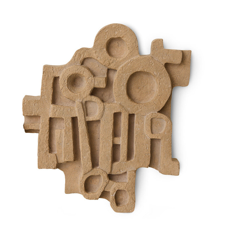HKliving Wandpaneel Brutalist Keramiek, 38 x 43cm - Terracotta