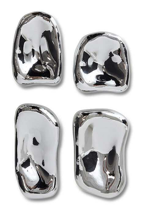 HKliving Wandobject Glass Set van 4 stuks - Chroom