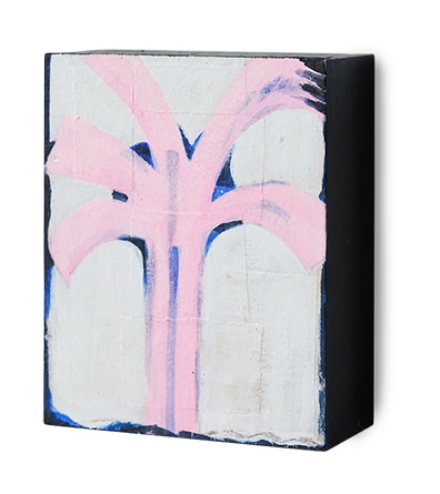 HKliving Wandobject Palmlines 16 x 13cm - Roze
