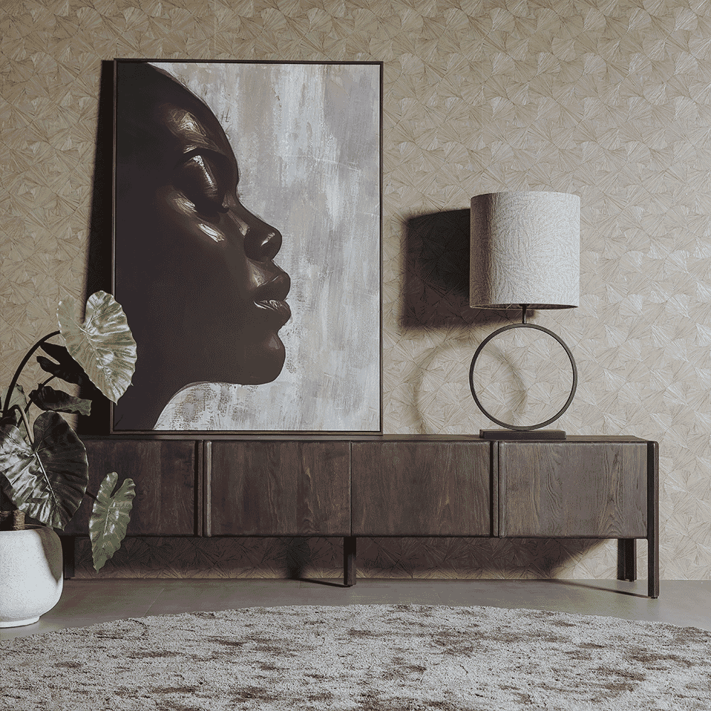 Tower Living TV-meubel 'Amalfi' Eiken, 220cm, kleur Basalt