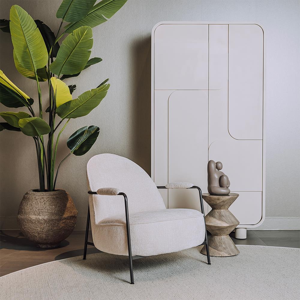 Tower Living Fauteuil 'Amelia' Chenille, kleur Pearl
