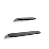 Kave Home Wandplank 'Arely' Set van 2 stuks, kleur Zwart
