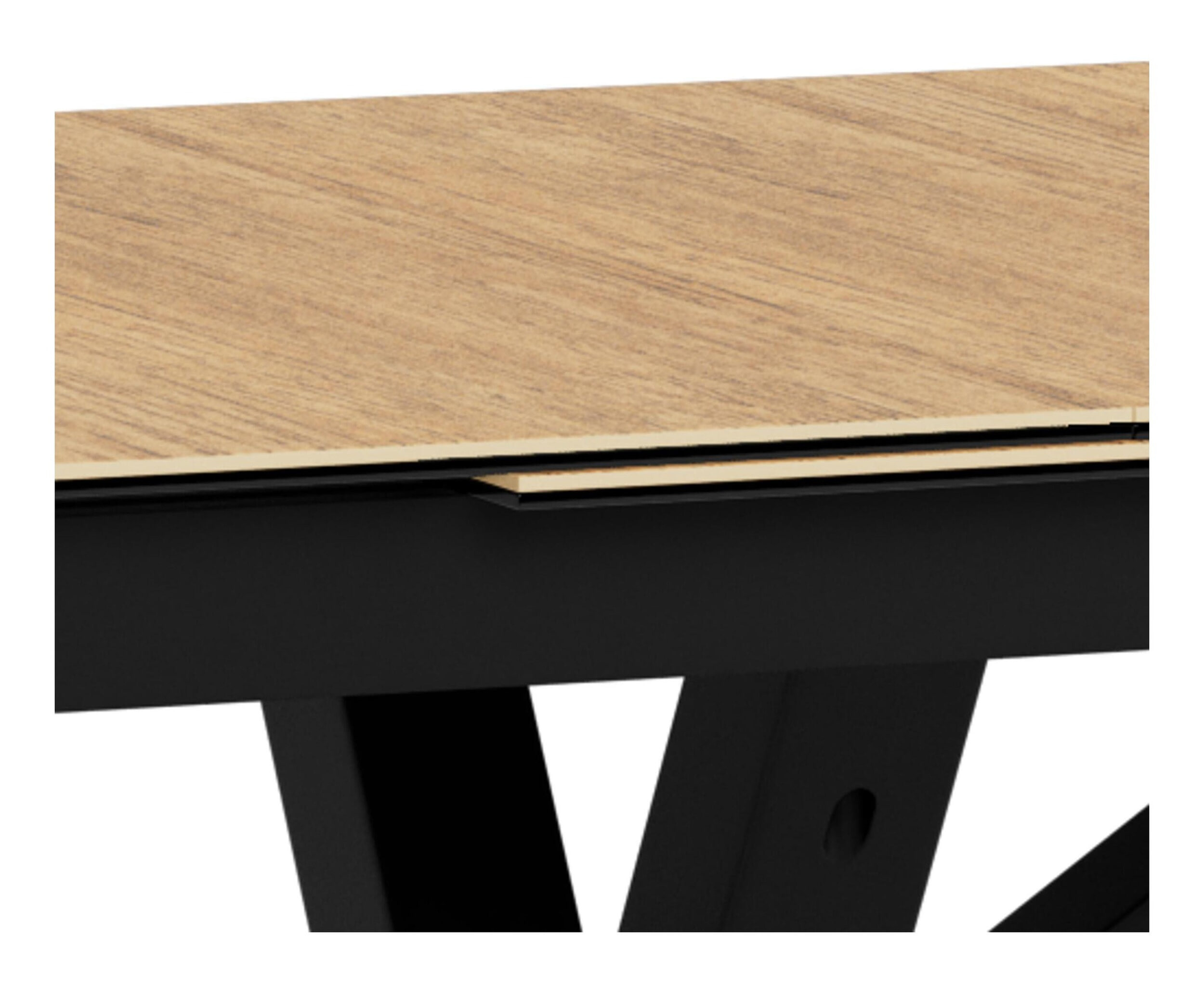 Bendt Uitschuifbare Eettafel 'Line' Keramiek in eikenlook, 168/210 x 90cm