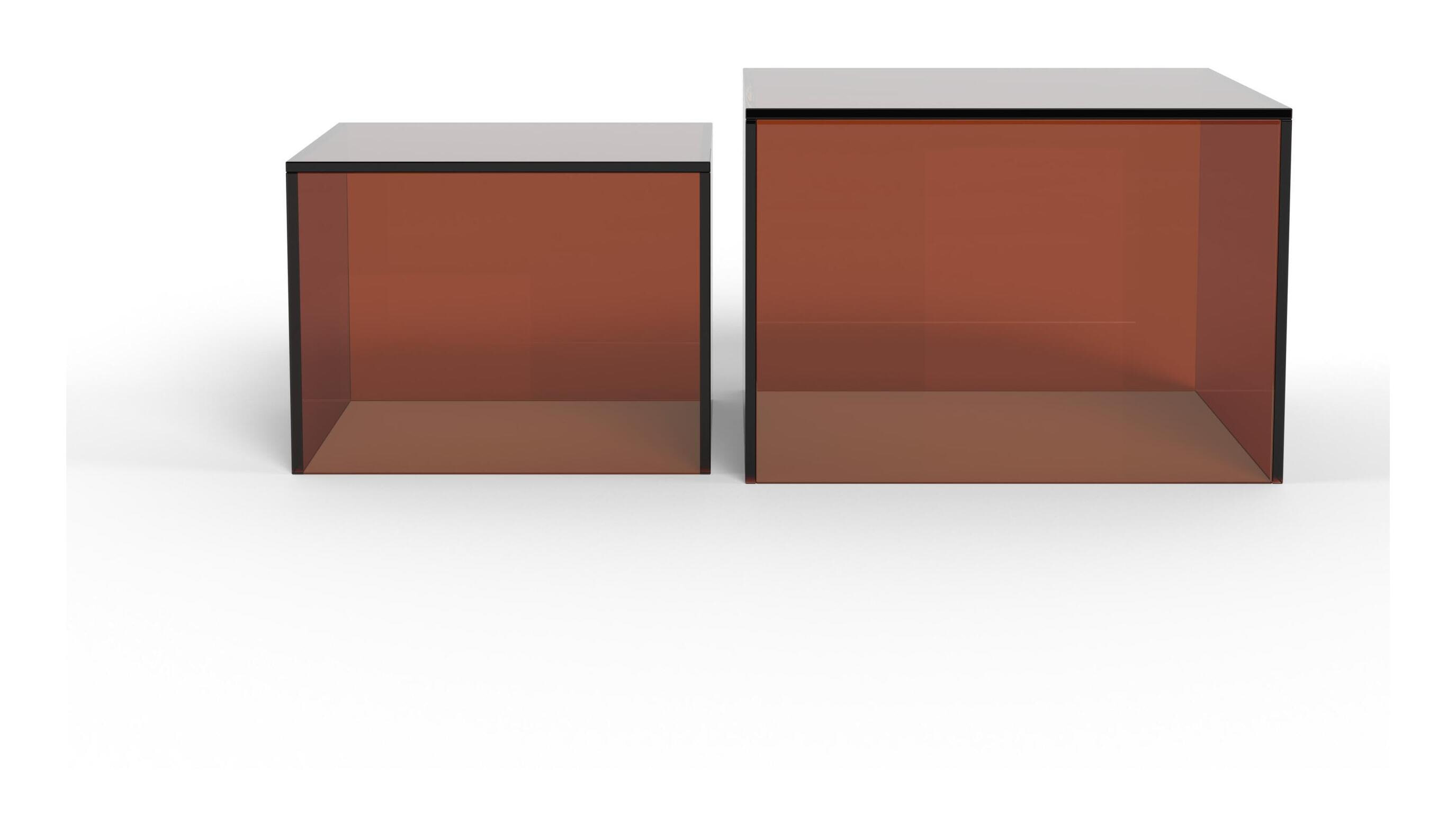Bendt Salontafel 'Flavian' Glas, Set van 2 stuks, kleur Bruin