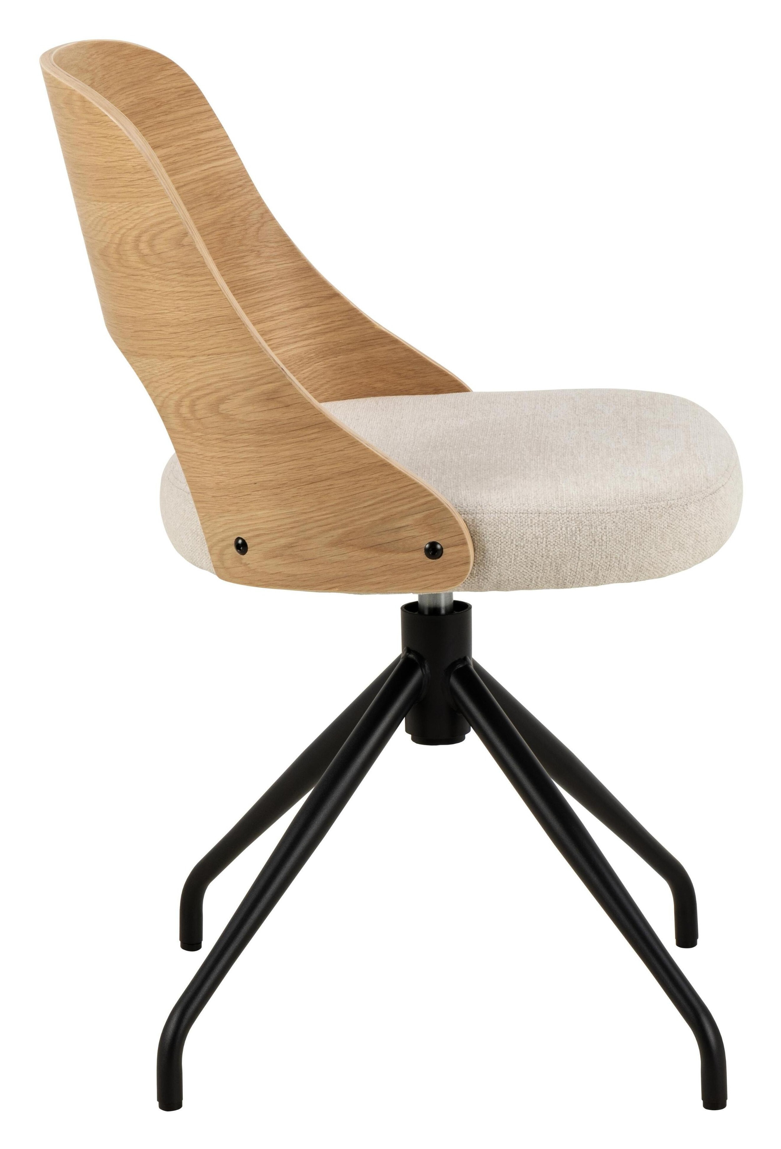 Bendt Draaibare Eetkamerstoel 'Vila' Eiken, kleur Beige