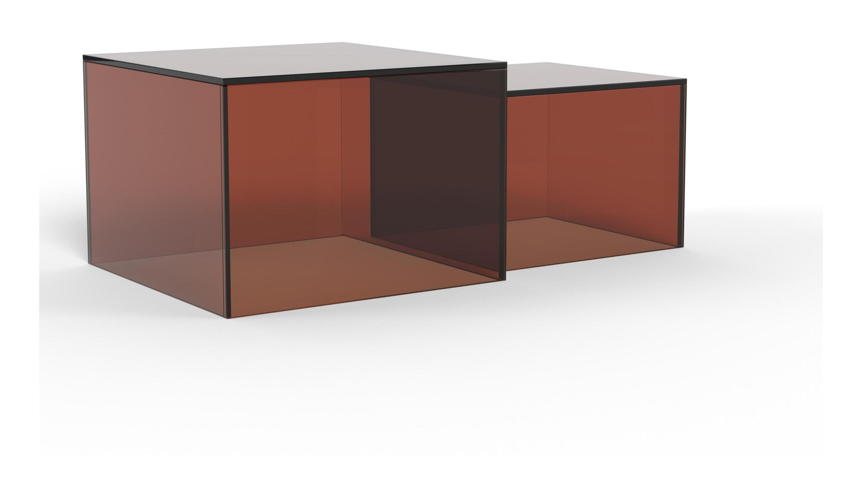 Bendt Salontafel 'Flavian' Glas, Set van 2 stuks, kleur Bruin