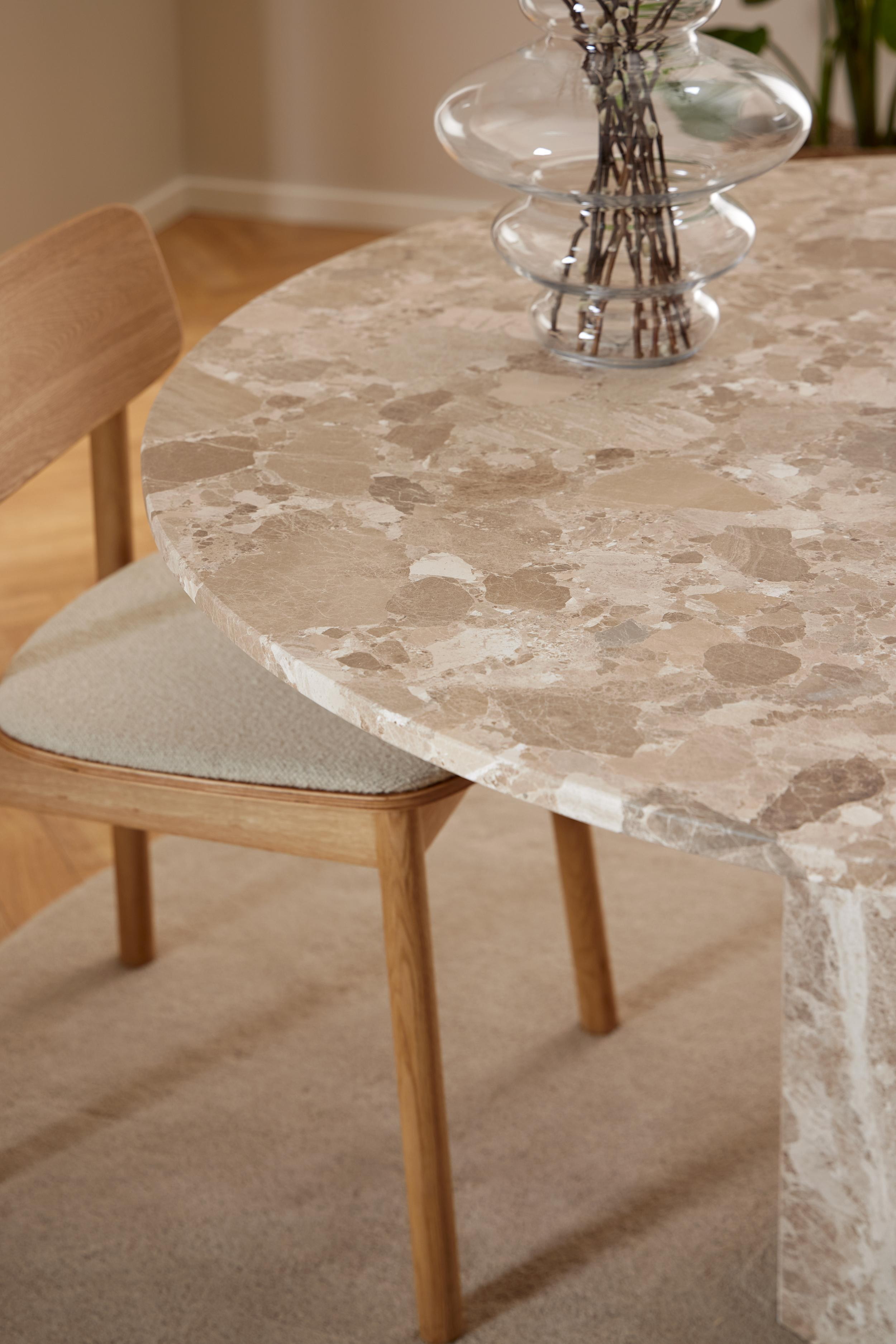 Bendt Ronde Eettafel 'Lasonya' Travertin, 130cm