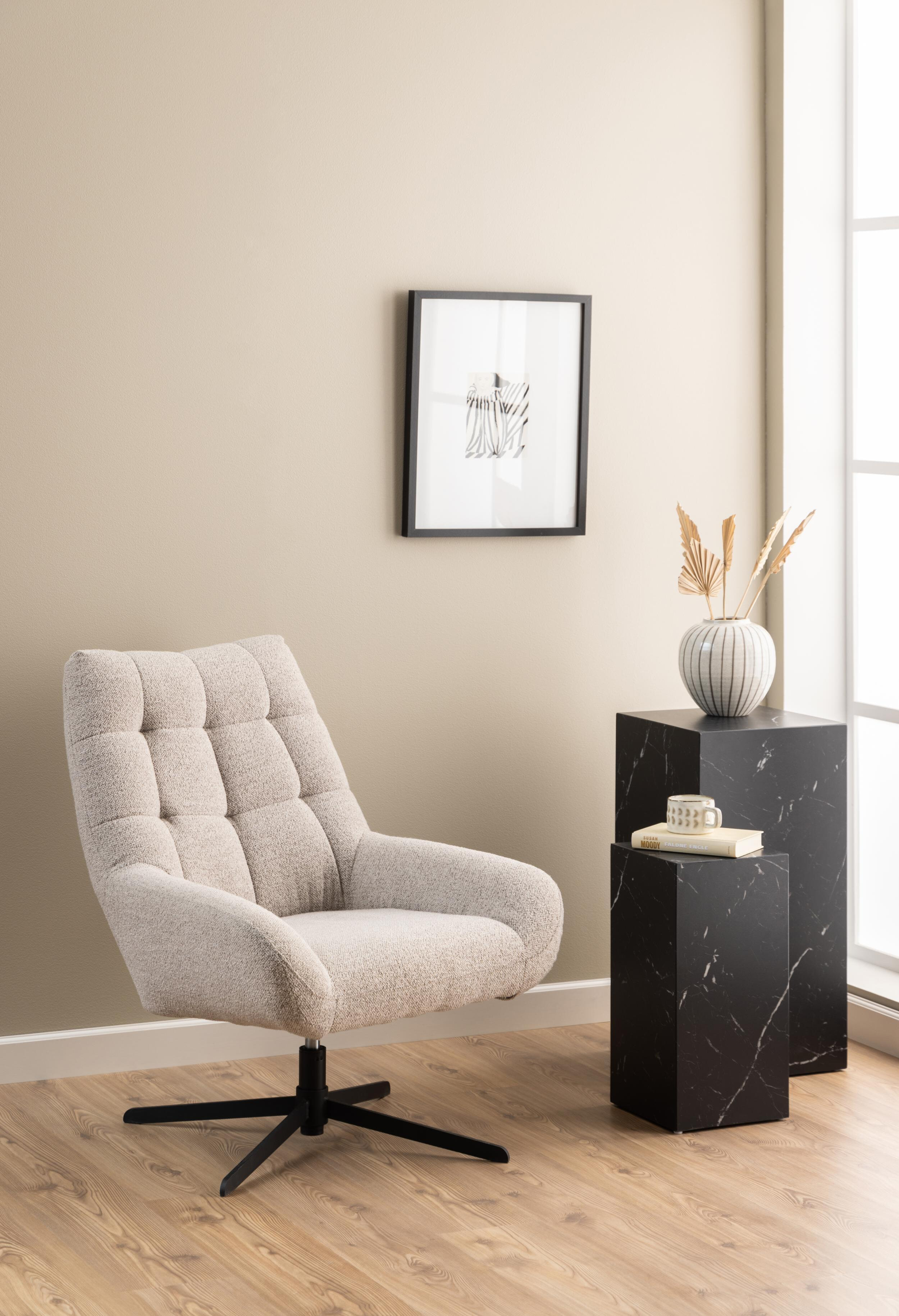 Sohome Draaifauteuil 'Nela' Bouclé, kleur Beige