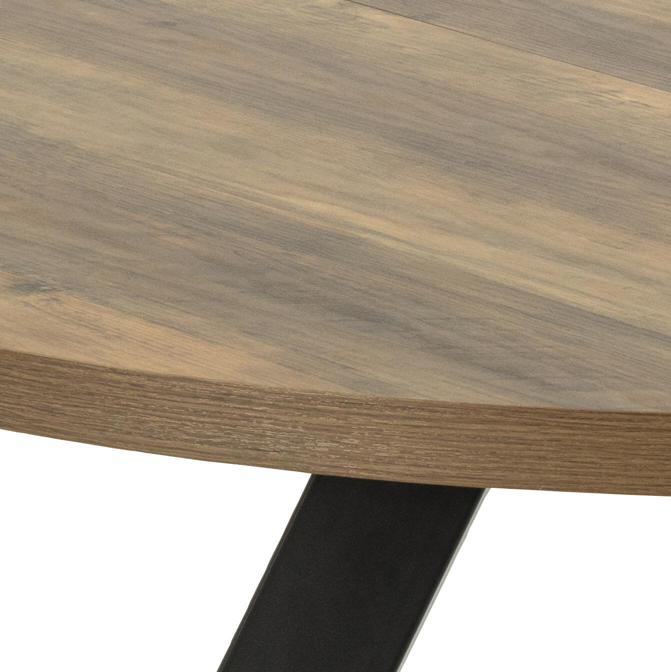 Sohome Uitschuifbare Ronde/Ovale Eettafel 'Lias' Eikenlook, 120-210 x 75cm