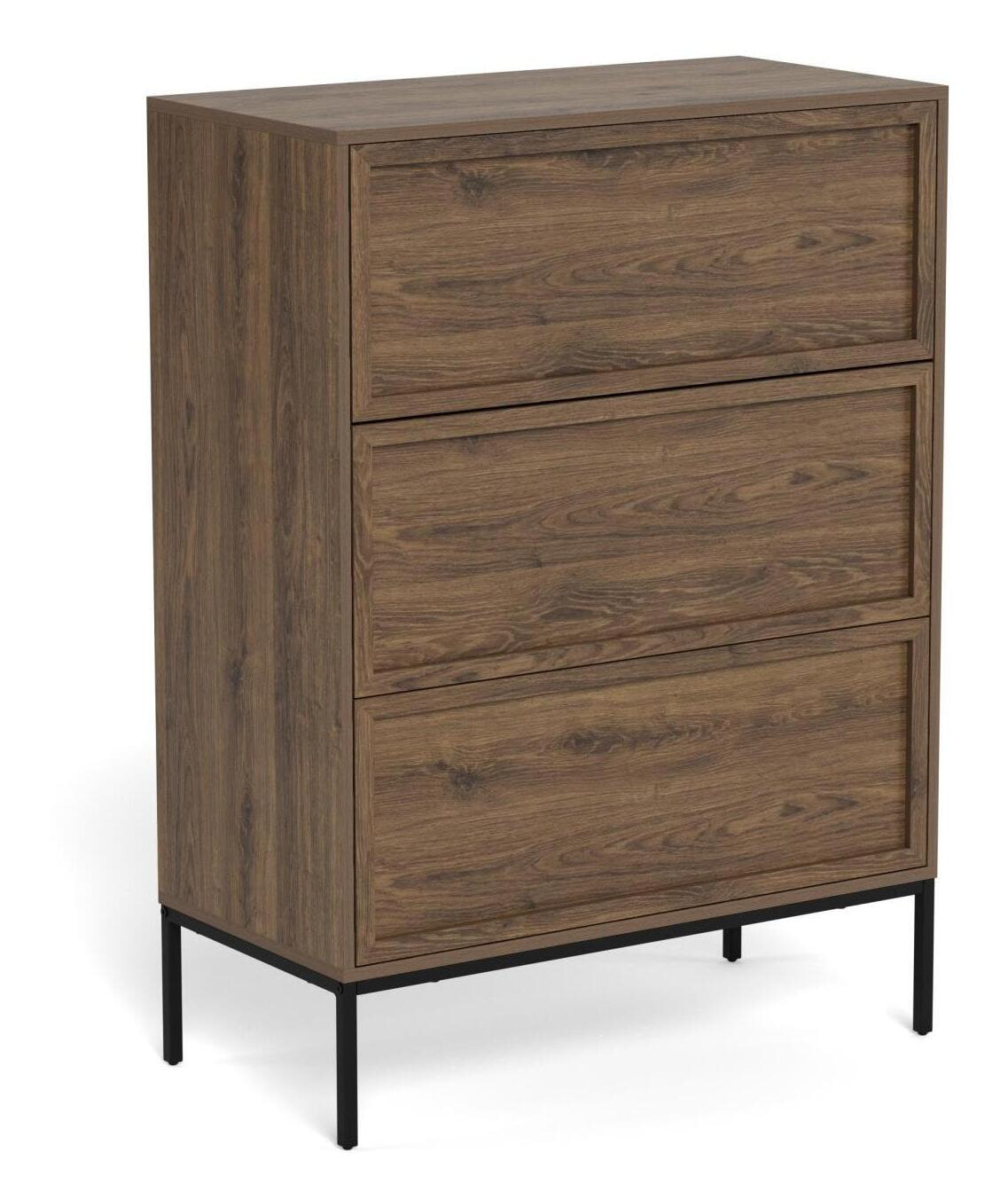 Bendt Ladekast Nakea Eikenlook, Met 3 laden - Bruin