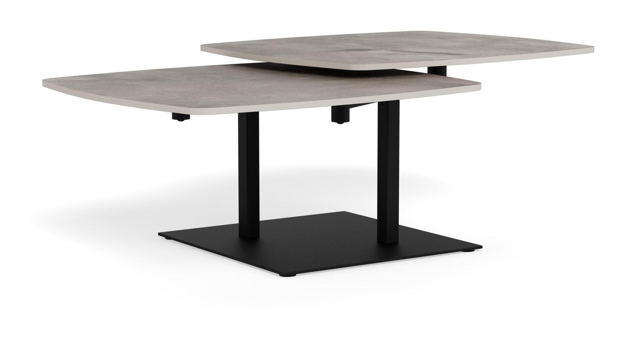 Bendt Salontafel Cendy Keramiek, Met 2 verstelbare bladen - Grijs