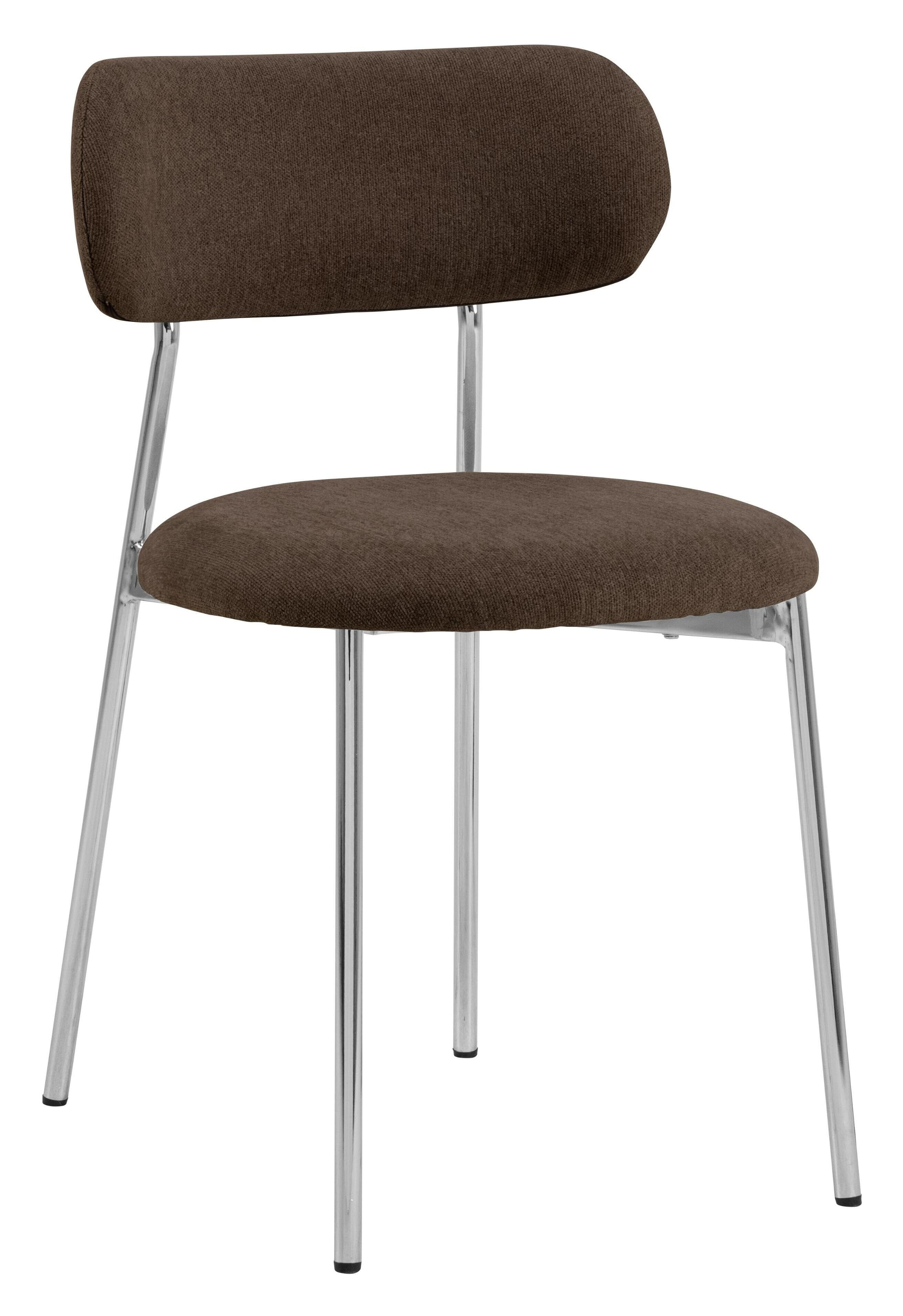 Bendt Eetkamerstoel Antroine Chenille - Bruin / Chroom