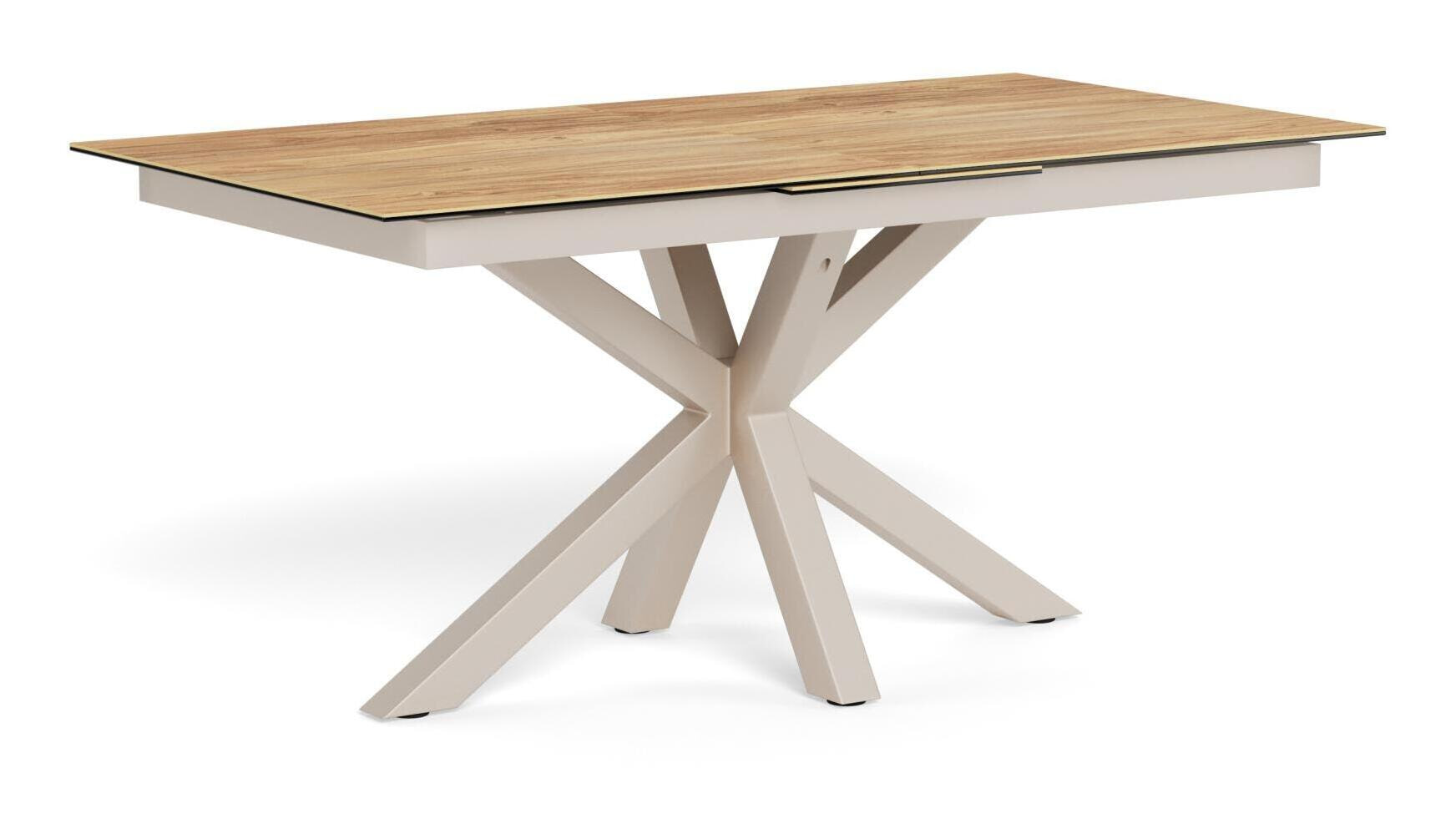 Bendt Uitschuifbare Eettafel 'Line' Keramiek met eikenlook, 168/210 x 90cm