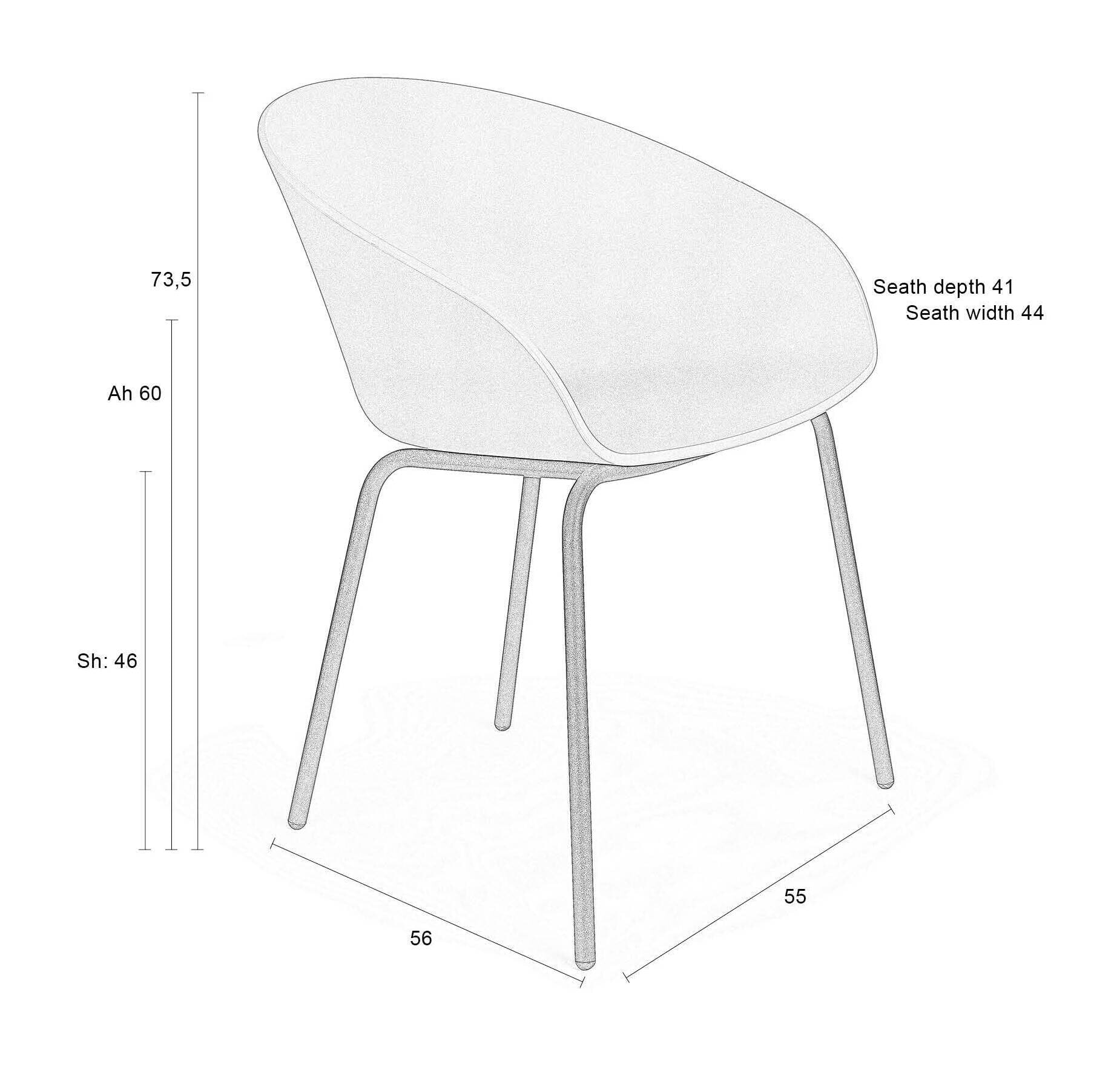 Zuiver Eetkamerstoel 'Void' Gerecycled PP, kleur Latte Brown
