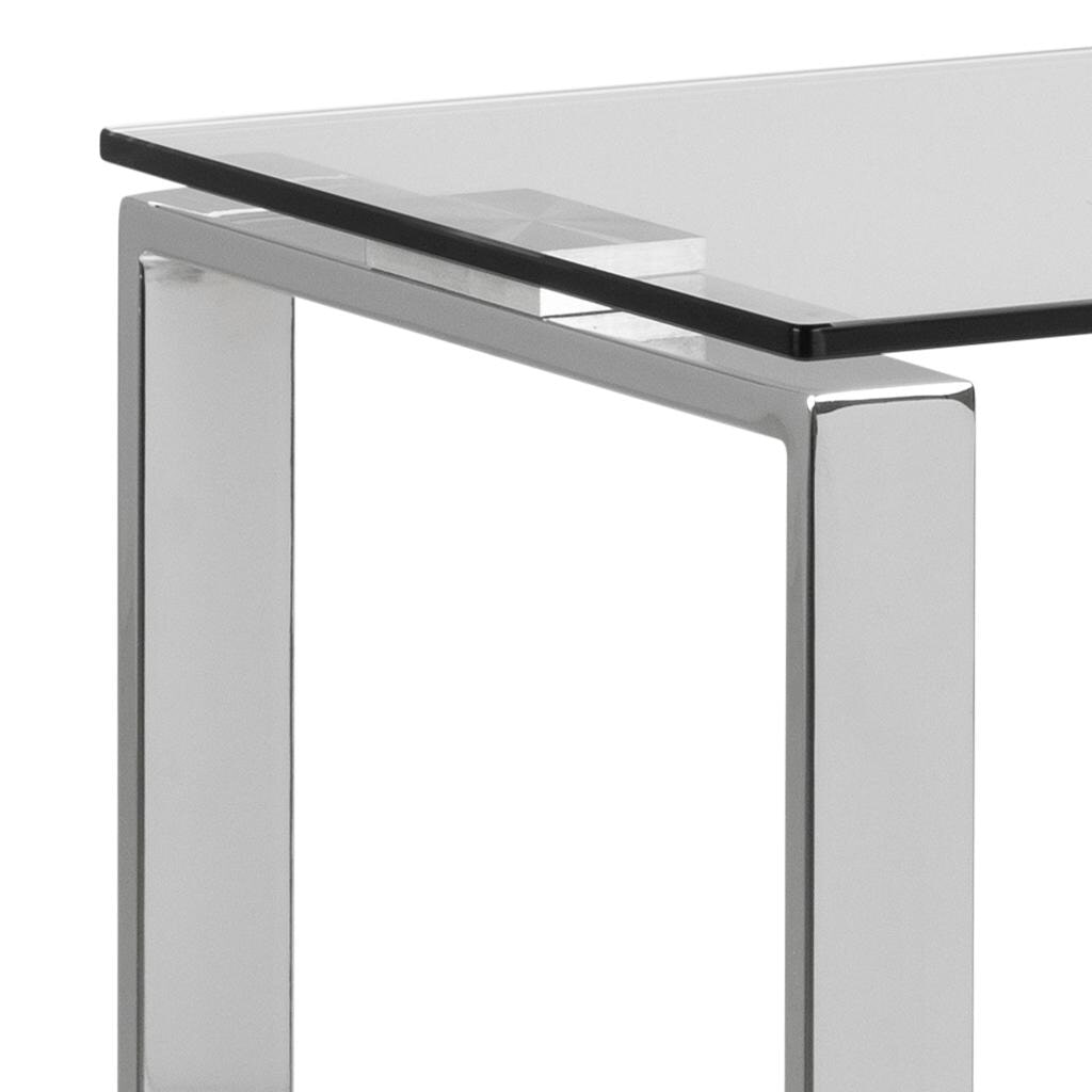 Bendt Glazen Sidetable 'Lone' Chroom, 110cm