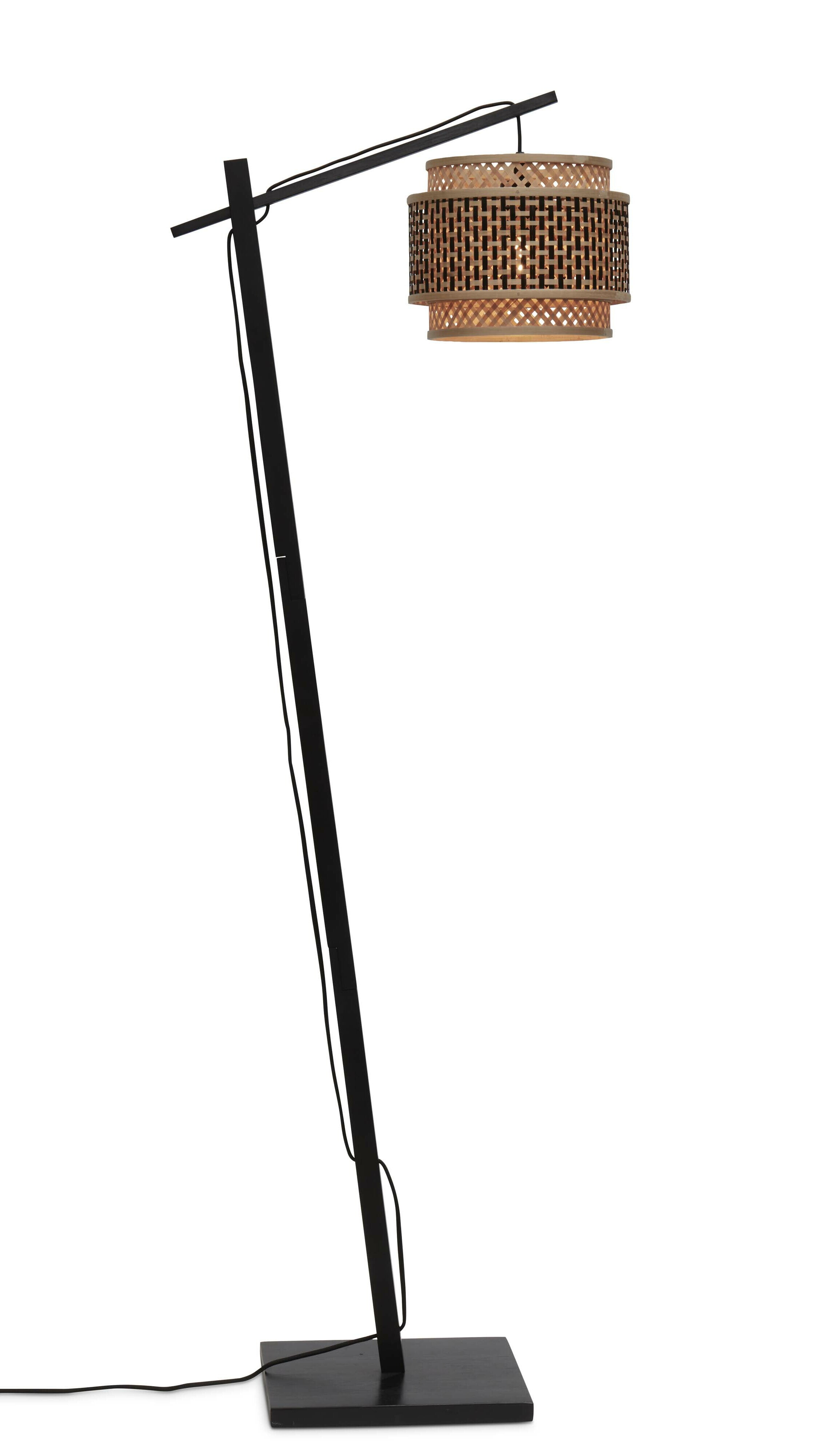 GOOD&MOJO Vloerlamp 'Bhutan' Bamboe, 150cm, kleur Zwart