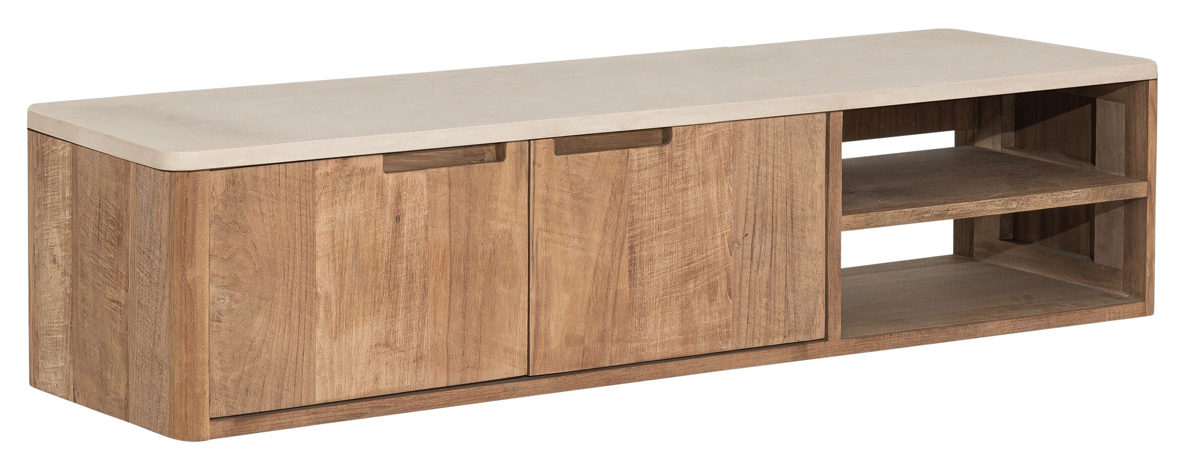 DTP Home Zwevend TV-meubel 'Bliss' Mortex Teakhout, 130cm