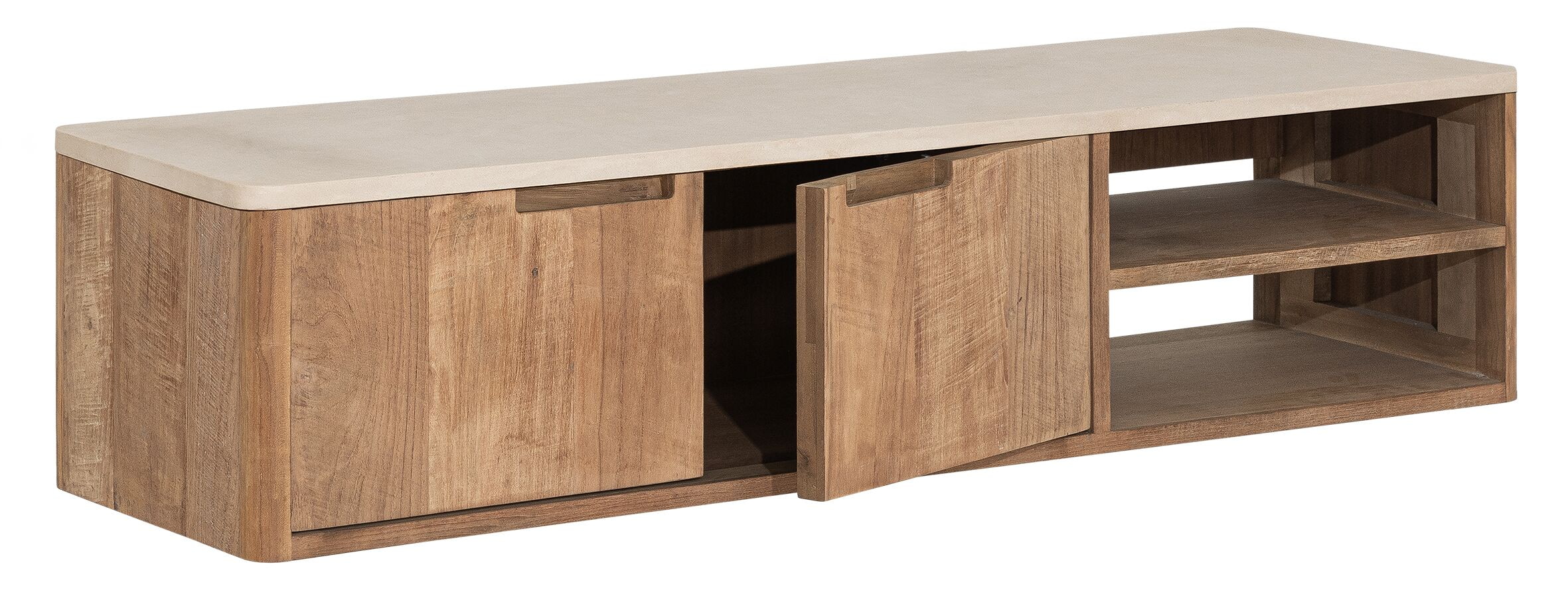 DTP Home Zwevend TV-meubel 'Bliss' Mortex Teakhout, 130cm