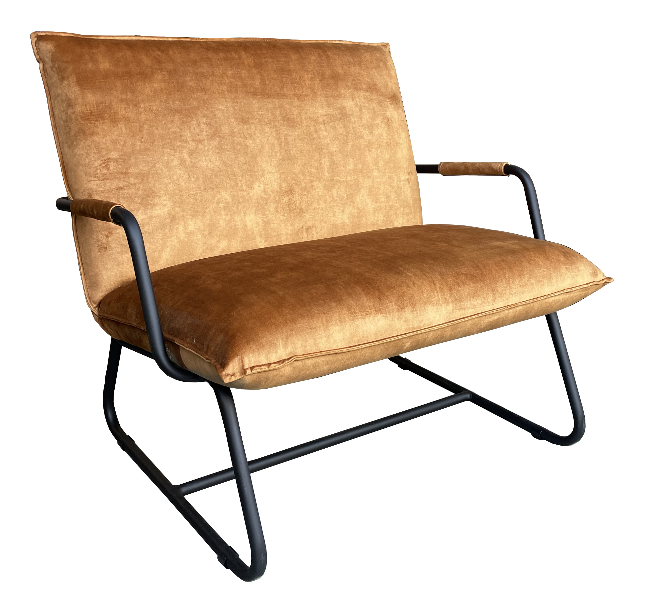 LivingFurn Fauteuil 'Rosalie' kleur Cognac