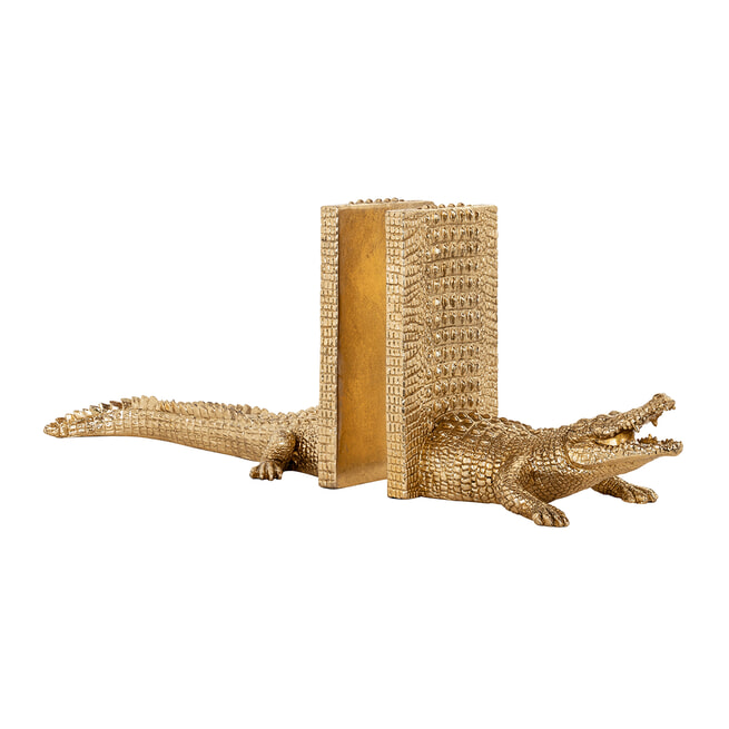 Richmond Boekenstandaard 'Krokodil' kleur Goud