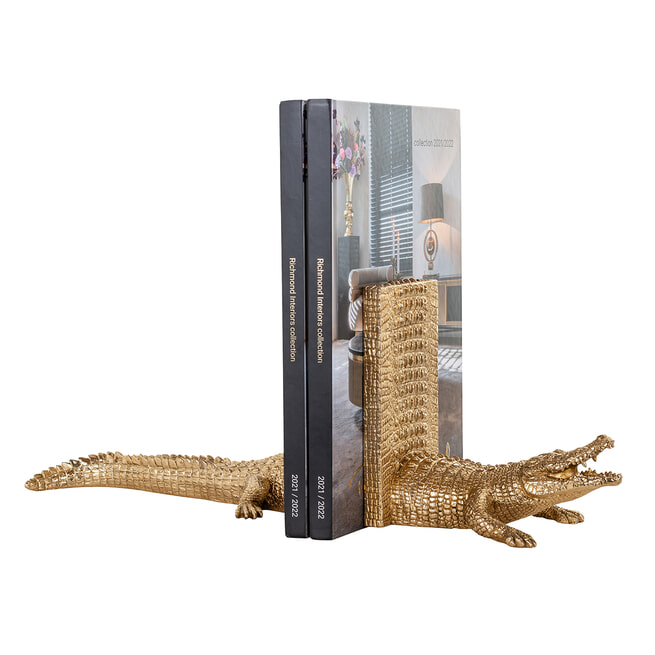 Richmond Boekenstandaard 'Krokodil' kleur Goud