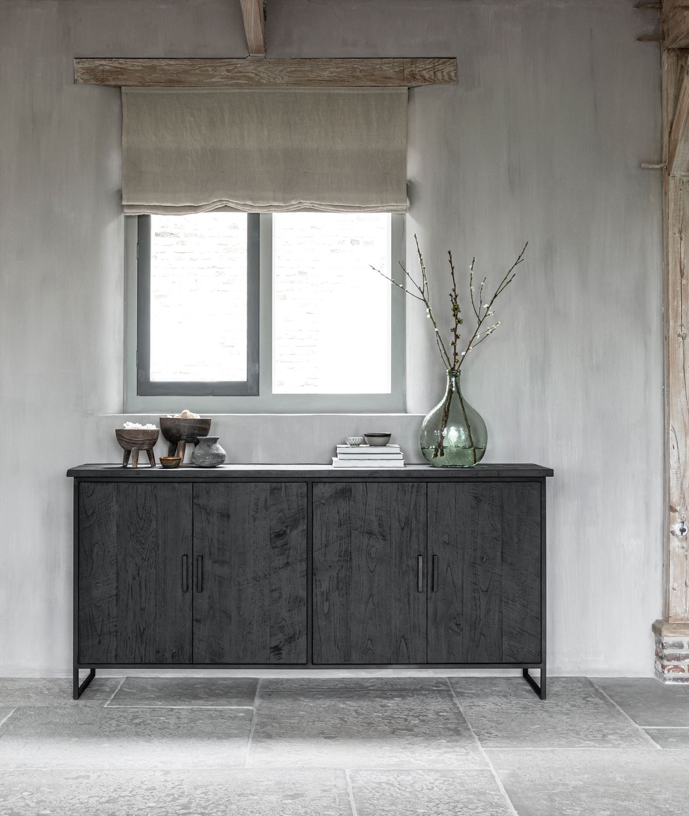 DTP Home Dressoir 'Beam' Teakhout, 190cm, kleur Zwart