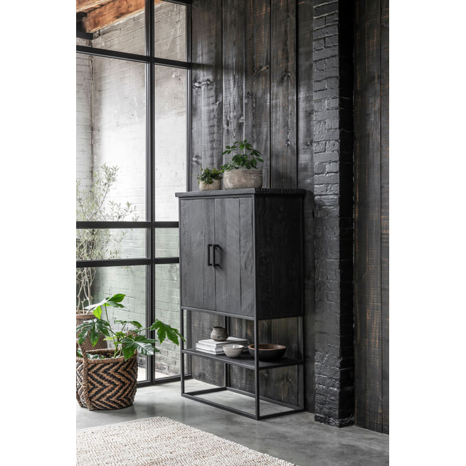 DTP Home Opbergkast 'Beam' Teakhout, 90 x 140cm, kleur Zwart