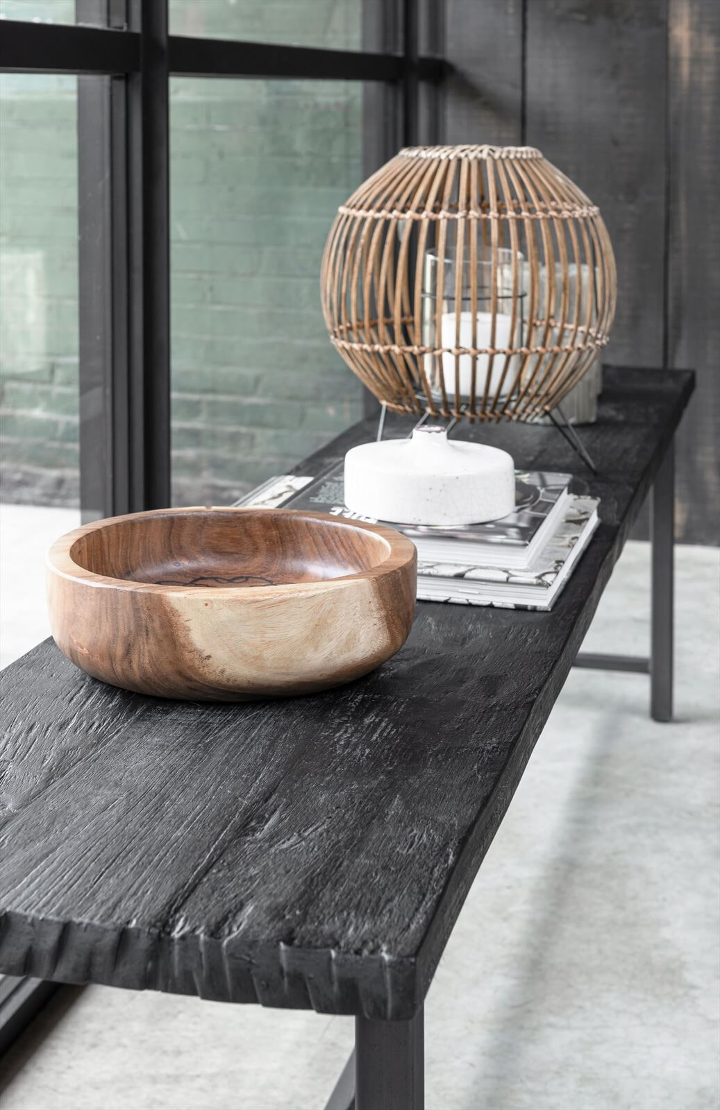 DTP Home Eetkamerbank 'Beam' Teakhout, 190cm, kleur Zwart