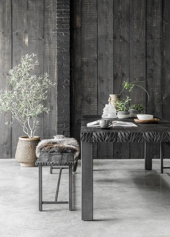 DTP Home Eettafel 'Beam' Teakhout, 275 x 100cm, kleur Zwart