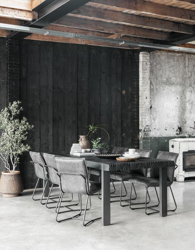 DTP Home Eettafel 'Beam' Teakhout, 275 x 100cm, kleur Zwart