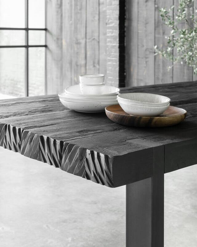 DTP Home Eettafel 'Beam' Teakhout, 275 x 100cm, kleur Zwart