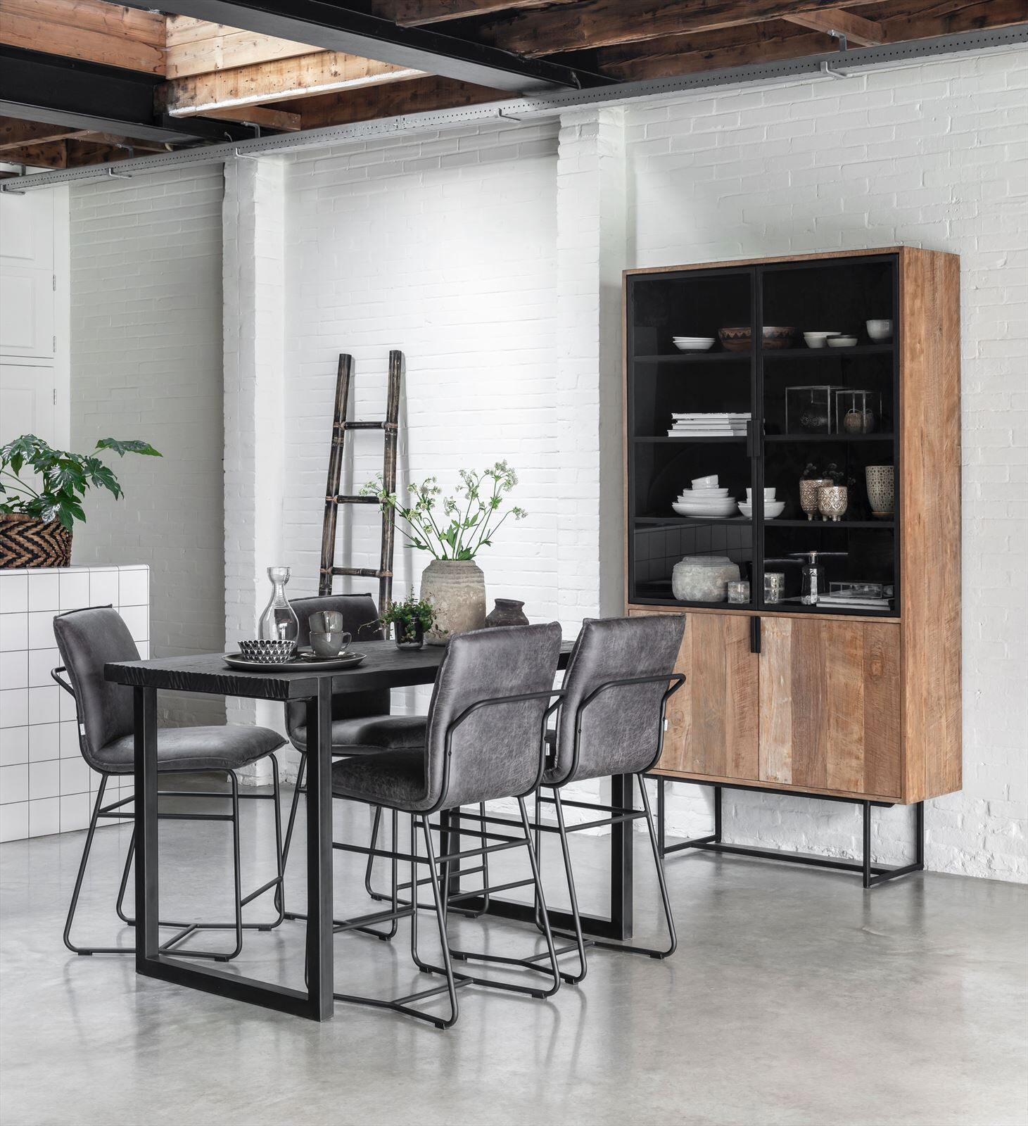 DTP Home Bartafel 'Beam' Teakhout, 150 x 80cm, kleur Zwart