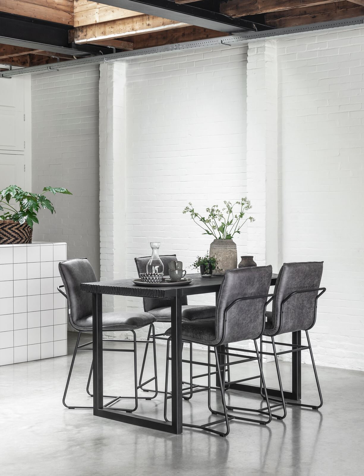 DTP Home Bartafel 'Beam' Teakhout, 150 x 80cm, kleur Zwart