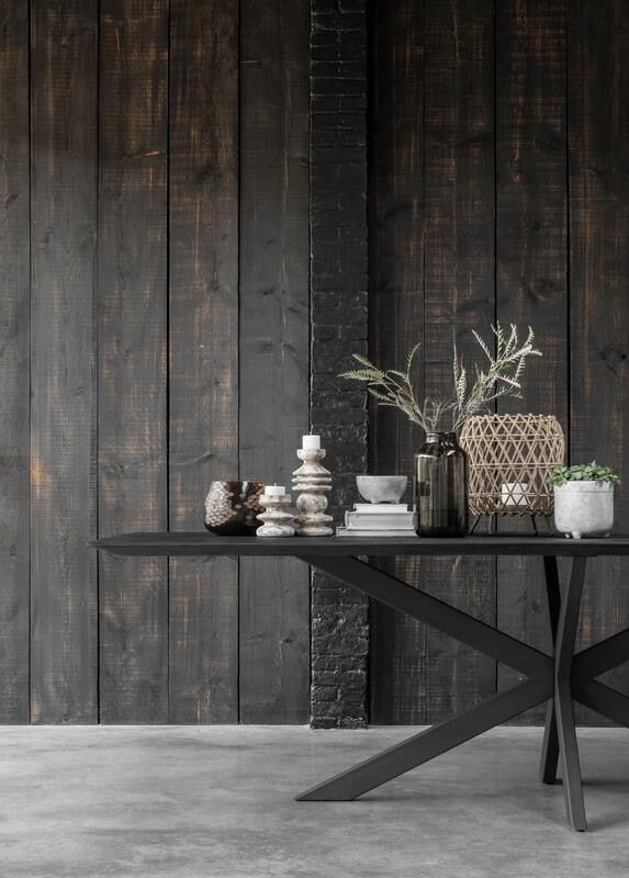 DTP Home Eettafel 'Curves' Teakhout, 210 x 100cm, kleur Zwart