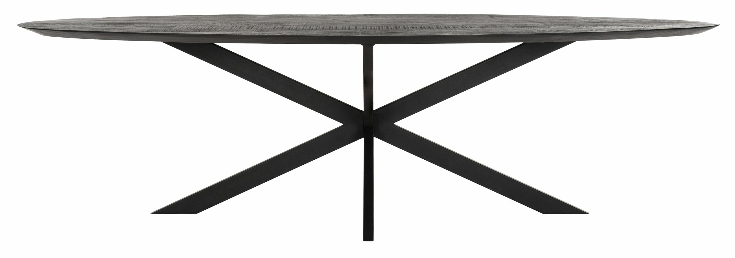 DTP Home Ovale Eettafel 'Shape' Teakhout, 280 x 120cm, kleur Zwart