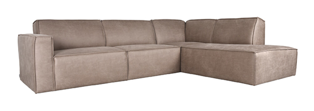 LABEL51 Loungebank Kay Rechts, Micro Suede - Taupe