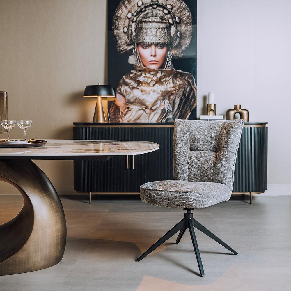 Tower Living Draaibare Eetkamerstoel 'Bardi' kleur Zilver