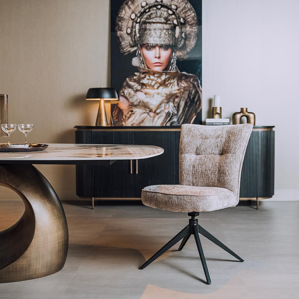 Tower Living Draaibare Eetkamerstoel 'Bardi' kleur Beige