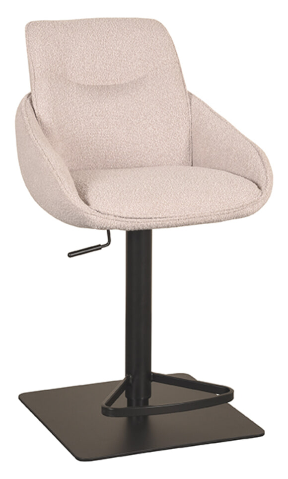LABEL51 Barkruk 'Beauty' Bouclé, kleur Naturel (zithoogte 56-82cm)