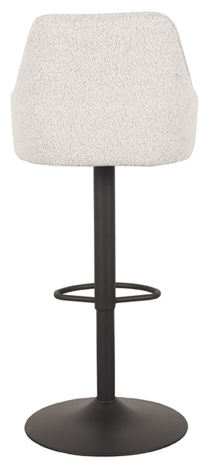 LABEL51 Draaibare Barkruk 'Fender' Bouclé, kleur Wit (zithoogte 64-84cm)
