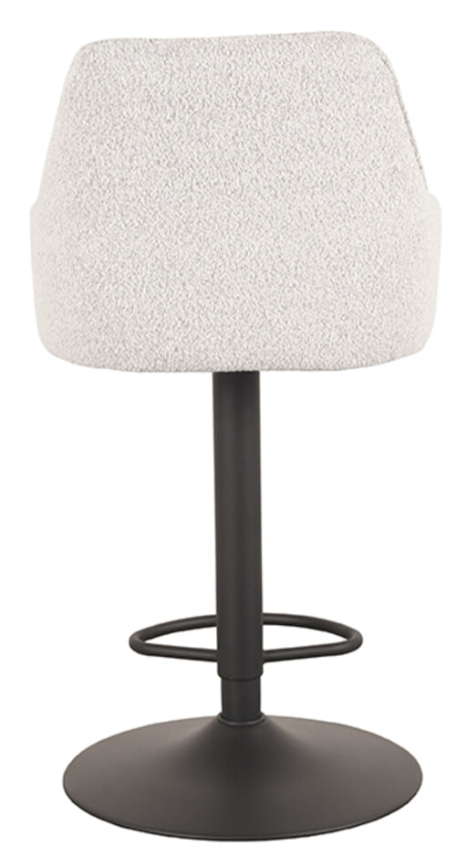 LABEL51 Draaibare Barkruk 'Fender' Bouclé, kleur Wit (zithoogte 64-84cm)