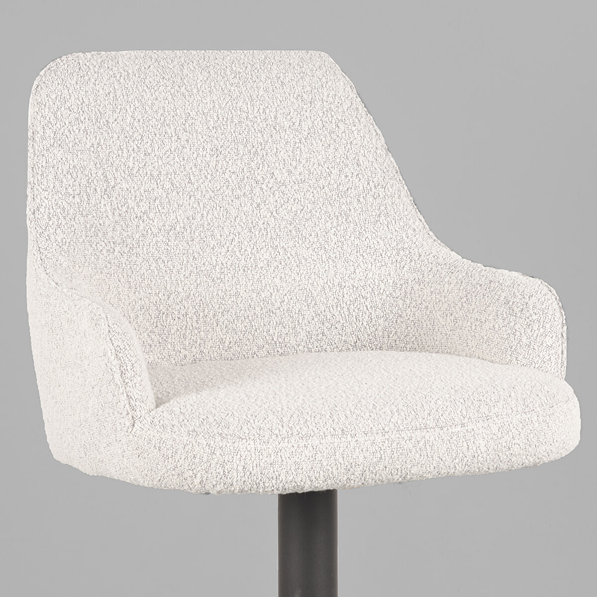 LABEL51 Draaibare Barkruk 'Fender' Bouclé, kleur Wit (zithoogte 64-84cm)