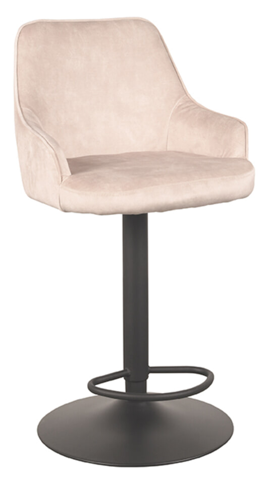 LABEL51 Draaibare Barkruk 'Fender' Velvet (zithoogte 64-84cm)