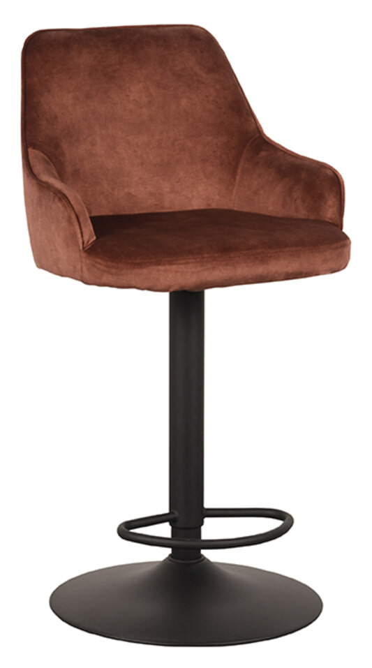 LABEL51 Draaibare Barkruk Fender Velvet - Roest (zithoogte 64-84cm)