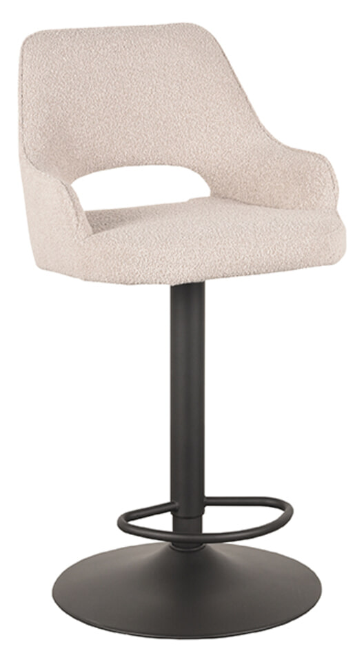 LABEL51 Draaibare Barkruk Fer Bouclé - Naturel (zithoogte 64-84cm)