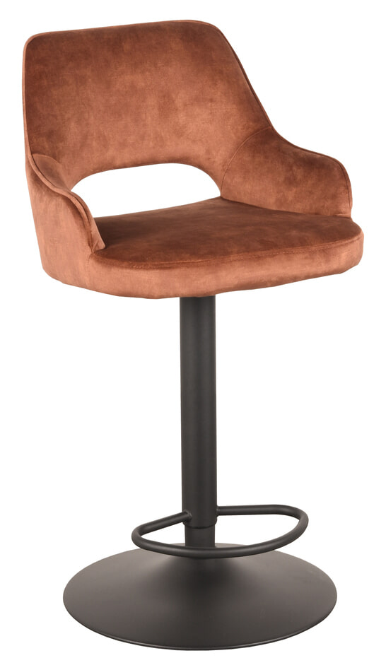 LABEL51 Barkruk Fer Velvet - Roest (zithoogte 64-84cm)