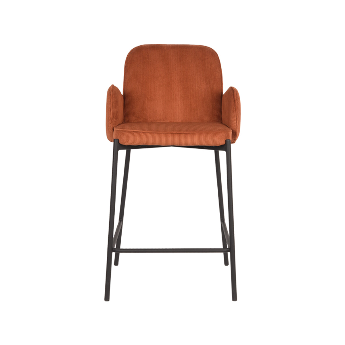 LABEL51 Barkruk 'Jari' Rib, kleur Roest (zithoogte 65cm)