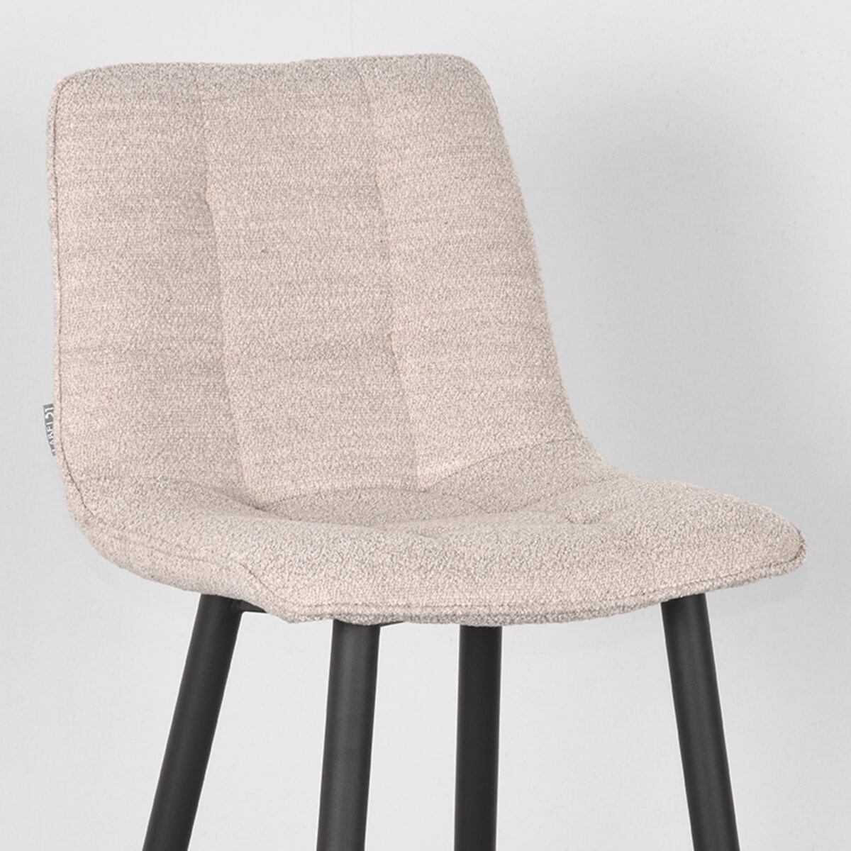 LABEL51 Barkruk 'Jelt' Bouclé, kleur Naturel (zithoogte 65cm)