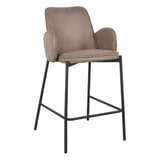 LABEL51 Barkruk 'Joni' Micro Suede, kleur Taupe (zithoogte 65cm)